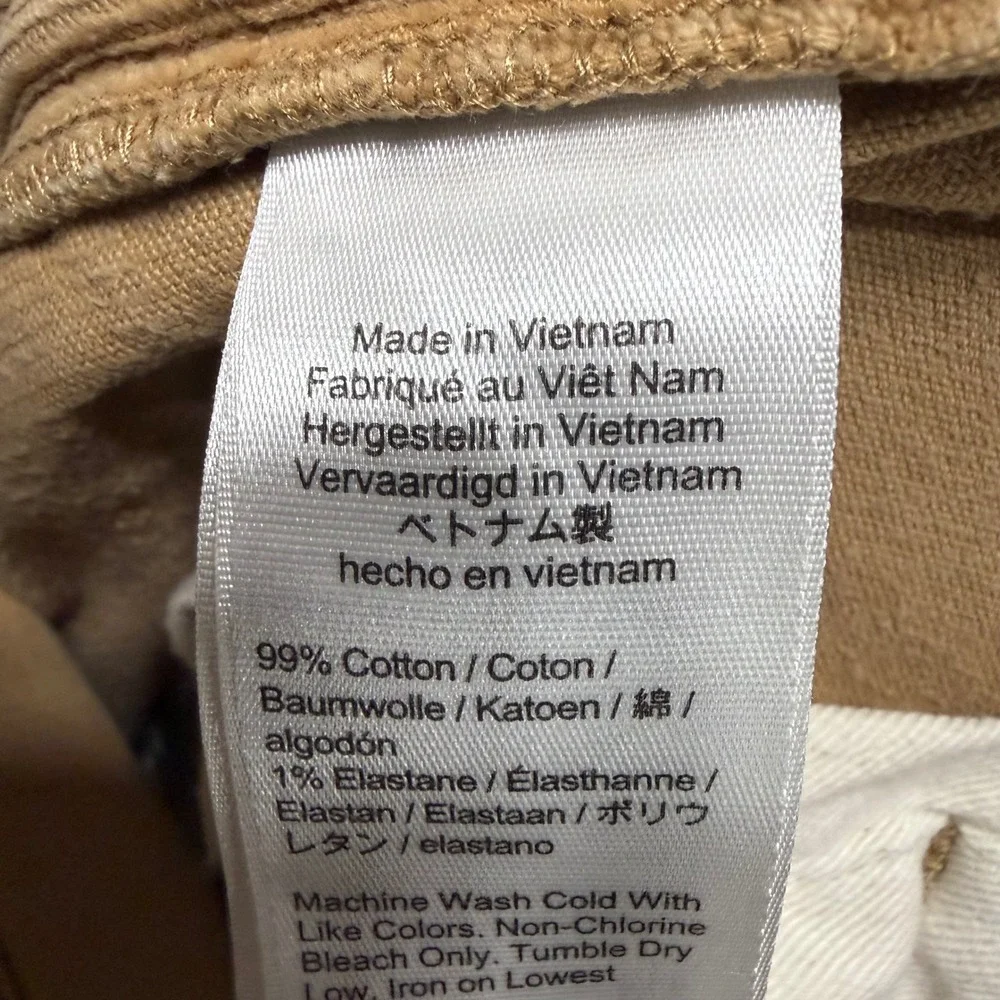 J.Crew 770 Straight Fit Corduroy Pants Mens 33x32 (34x31) Tan Brown Cotton